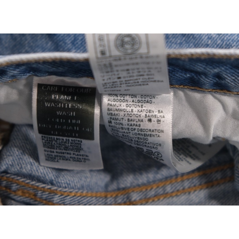 Levi Denim Shorts Womens 29 Blue 501 Original Cut Off Distressed Frayed Cotton - Picture 6 of 9